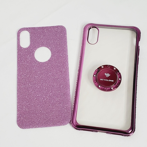 Ocyclone Case for iPhone X - Purple Glitter Ring w/ Detachable Neck Lanyard - Picture 2 of 7
